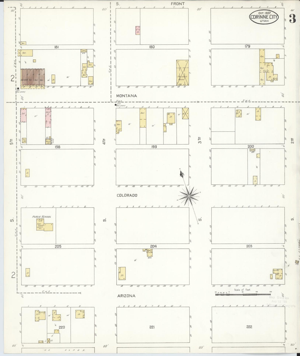 Sanborn Fire Insurance Map from Corinne, Box Elder County, Utah (1907), Sheet #0003 - Historic Sanborn Fire Insurance Map Print, vintage old map wall art, antique decor, genealogy gift, Utah Utah map