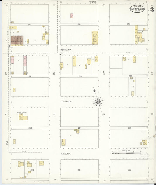 Sanborn Fire Insurance Map from Corinne, Box Elder County, Utah (1907), Sheet #0003 - Historic Sanborn Fire Insurance Map Print, vintage old map wall art, antique decor, genealogy gift, Utah Utah map