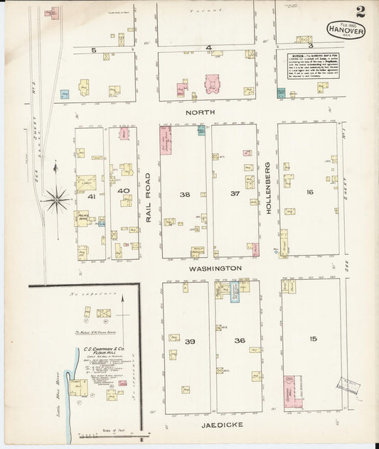 Sanborn Fire Insurance Map from Hanover, Washington County, Kansas (1885), Sheet #0002 - Historic Sanborn Fire Insurance Map Print, vintage old map wall art, antique decor, genealogy gift, Kansas Kansas map