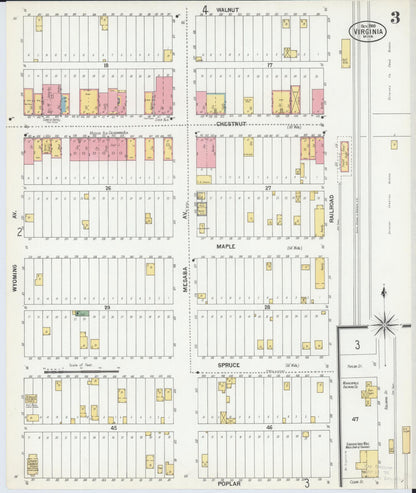 Sanborn Fire Insurance Map from Virginia, Saint Louis County, Minnesota (1900), Sheet #0003 - Complete Map Set gallery image, historic Sanborn map, vintage wall art, Minnesota Minnesota