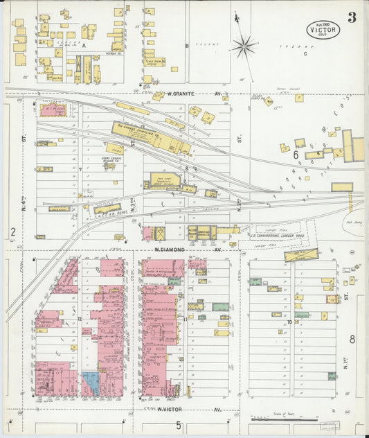 Sanborn Fire Insurance Map from Victor, Teller County, Colorado (1900), Sheet #0003 - Historic Sanborn Fire Insurance Map Print, vintage old map wall art, antique decor, genealogy gift, Colorado Colorado map