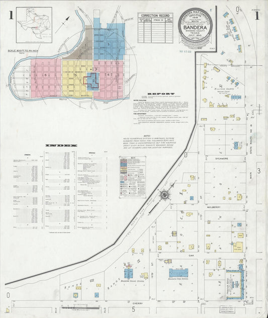 Sanborn Fire Insurance Map from Bandera, Bandera County, Texas (1950), Sheet #0001 - Complete Map Set gallery image, historic Sanborn map, vintage wall art, Texas Texas