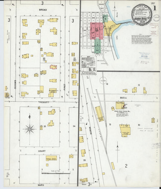 Sanborn Fire Insurance Map from Harbor Beach, Huron County, Michigan (1900), Sheet #0001 - Complete Map Set gallery image, historic Sanborn map, vintage wall art, Michigan Michigan