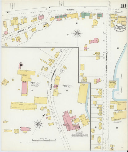 Sanborn Fire Insurance Map from Catskill, Greene County, New York (1903), Sheet #0010 - Historic Sanborn Fire Insurance Map Print, vintage old map wall art, antique decor, genealogy gift, New York New York map