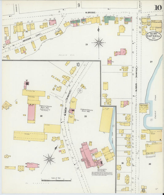 Sanborn Fire Insurance Map from Catskill, Greene County, New York (1903), Sheet #0010 - Historic Sanborn Fire Insurance Map Print, vintage old map wall art, antique decor, genealogy gift, New York New York map