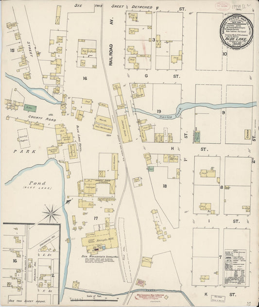 Sanborn Fire Insurance Map from Blue Lake, Humboldt County, California (1889), Sheet #0001 - Historic Sanborn Fire Insurance Map Print, vintage old map wall art, antique decor, genealogy gift, California California map