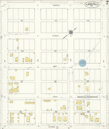 Sanborn Fire Insurance Map from Klamath Falls, Klamath County, Oregon (1921), Sheet #0007 - Complete Map Set gallery image, historic Sanborn map, vintage wall art, Oregon Oregon