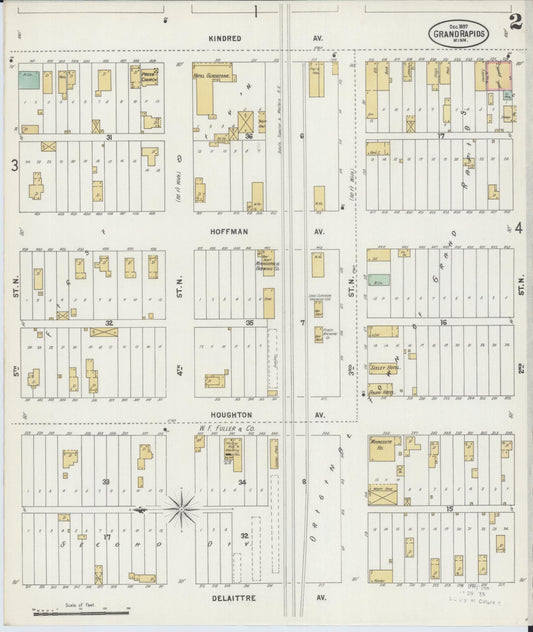 Sanborn Fire Insurance Map from Grand Rapids, Itasca County, Minnesota (1897), Sheet #0002 - Historic Sanborn Fire Insurance Map Print, vintage old map wall art, antique decor, genealogy gift, Minnesota Minnesota map