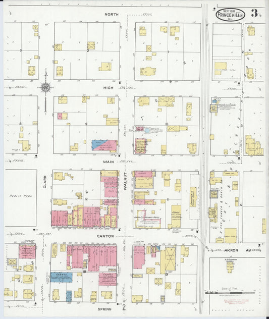 Sanborn Fire Insurance Map from Princeville, Peoria County, Illinois (1918), Sheet #0003 - Historic Sanborn Fire Insurance Map Print, vintage old map wall art, antique decor, genealogy gift, Illinois Illinois map