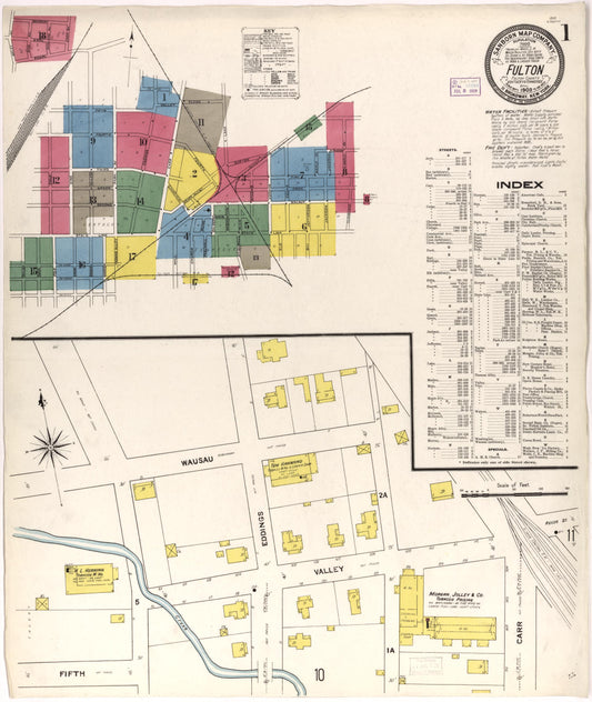 Sanborn Fire Insurance Map from Fulton, Fulton County, Kentucky. (1909) – Historic Sanborn Fire Insurance Map Print
