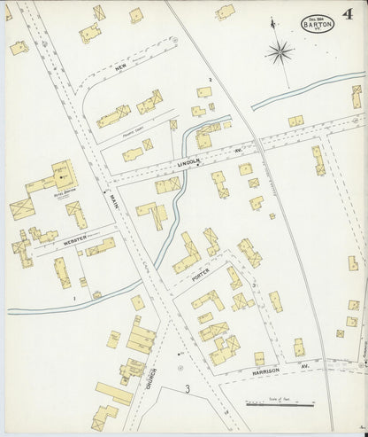 Sanborn Fire Insurance Map from Barton, Orleans County, Vermont (1904), Sheet #0004 - Complete Map Set gallery image, historic Sanborn map, vintage wall art, Vermont Vermont
