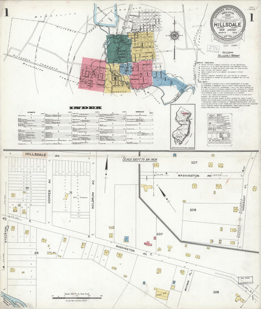 Sanborn Fire Insurance Map from Hillsdale, Bergen County, New Jersey. (1923) – Historic Sanborn Fire Insurance Map Print