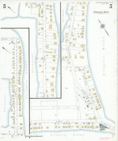 Sanborn Fire Insurance Map from Westport Township, Bristol County, Massachusetts (1933), Sheet #0005 - Complete Map Set gallery image, historic Sanborn map, vintage wall art, Massachusetts Massachusetts