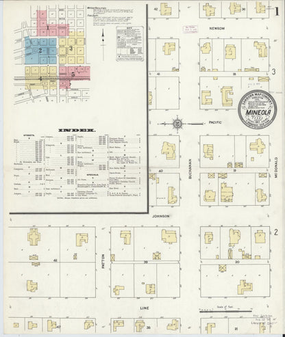 Sanborn Fire Insurance Map from Mineola, Wood County, Texas (1912), Sheet #0001 - Complete Map Set gallery image, historic Sanborn map, vintage wall art, Texas Texas