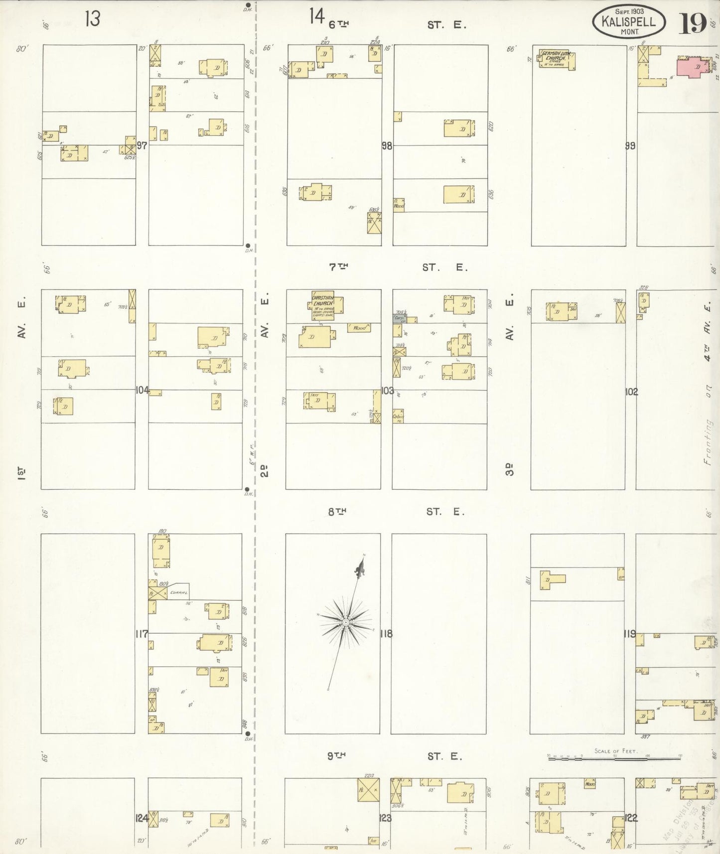 Sanborn Fire Insurance Map from Kalispell, Flathead County, Montana (1903), Sheet #0019 - Complete Map Set gallery image, historic Sanborn map, vintage wall art, Montana Montana