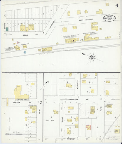 Sanborn Fire Insurance Map from Ortonville, Big Stone County, Minnesota (1909), Sheet #0004 - Complete Map Set gallery image, historic Sanborn map, vintage wall art, Minnesota Minnesota