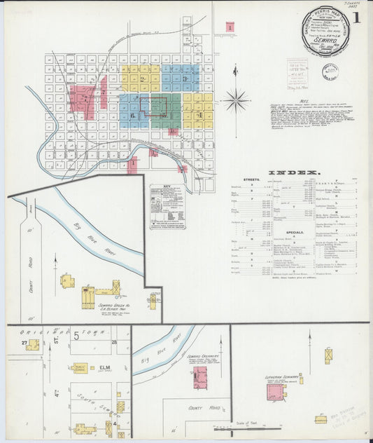 Sanborn Fire Insurance Map from Seward, Seward County, Nebraska (1899), Sheet #0001 - Complete Map Set gallery image, historic Sanborn map, vintage wall art, Nebraska Nebraska