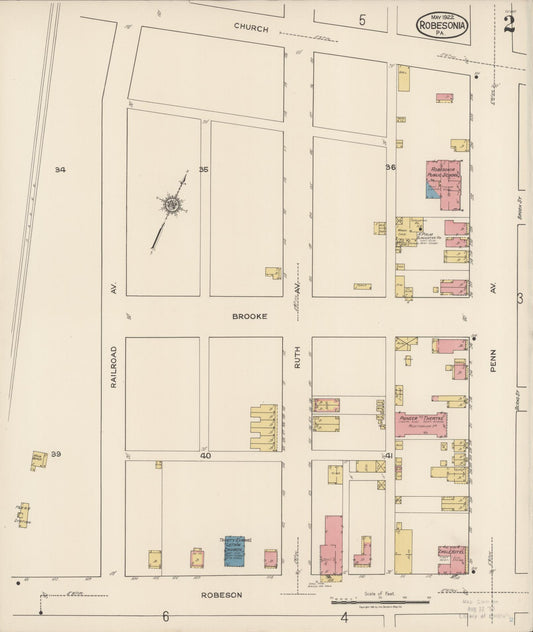 Sanborn Fire Insurance Map from Robesonia, Berks County, Pennsylvania (1922), Sheet #0002 - Historic Sanborn Fire Insurance Map Print, vintage old map wall art, antique decor, genealogy gift, Pennsylvania Pennsylvania map