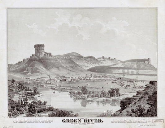 View of Green River, Wyoming Territory (looking north) (1875) – Historic Bird’s-Eye View Panorama Print
