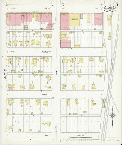 Sanborn Fire Insurance Map from Whitewright, Grayson County, Texas (1911), Sheet #0005 - Complete Map Set gallery image, historic Sanborn map, vintage wall art, Texas Texas