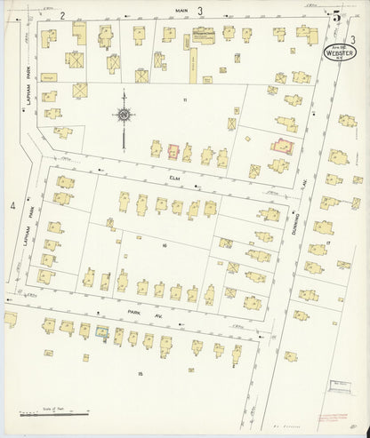 Sanborn Fire Insurance Map from Webster, Monroe County, New York (1912), Sheet #0005 - Complete Map Set gallery image, historic Sanborn map, vintage wall art, New York New York