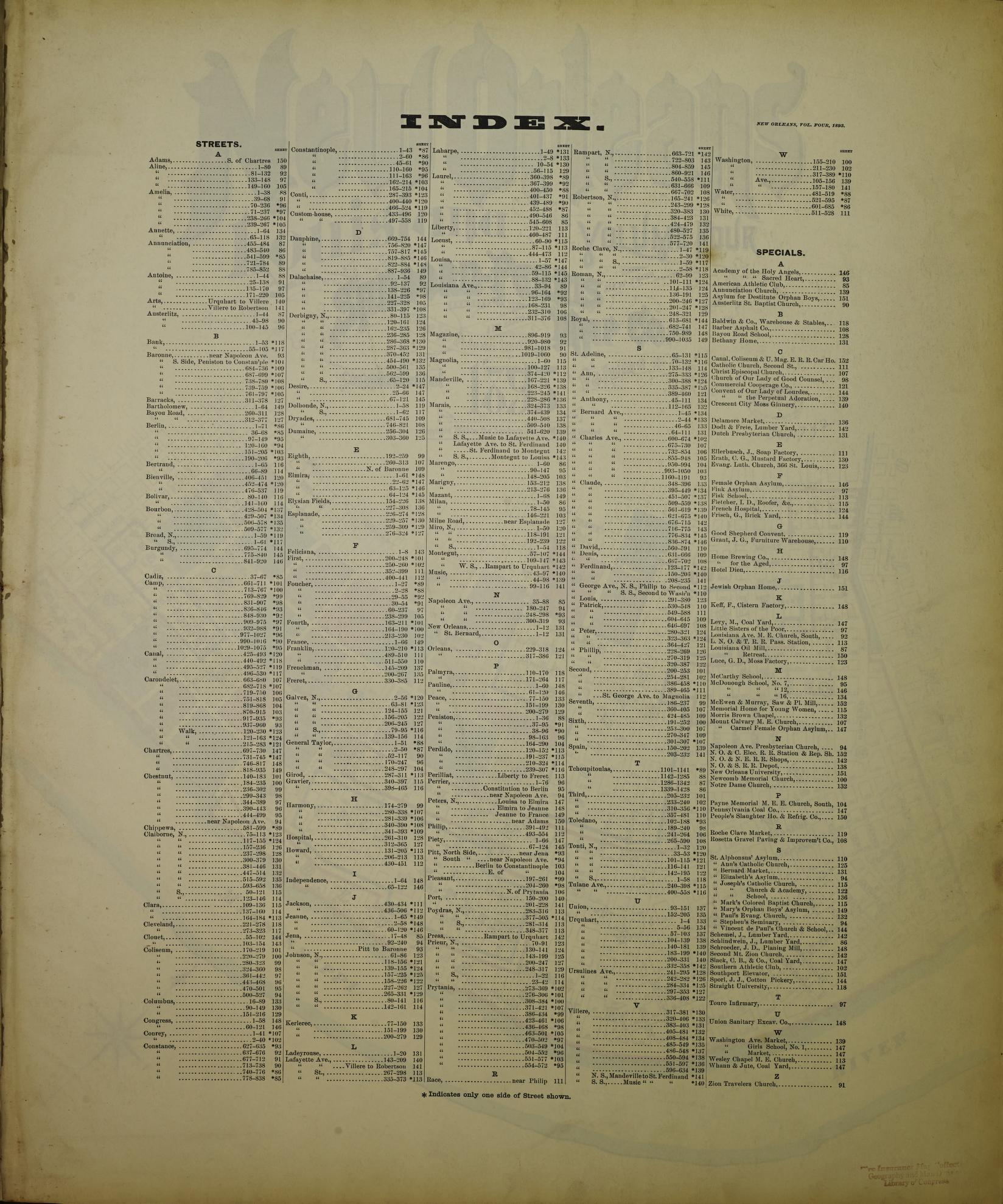 Sanborn Fire Insurance Map from New Orleans, Orleans Parish, Louisiana. (1893) – Historic Sanborn Fire Insurance Map Print