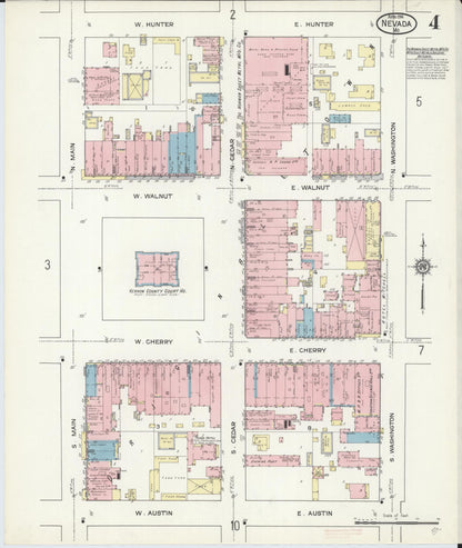 Sanborn Fire Insurance Map from Nevada, Vernon County, Missouri (1914), Sheet #0004 - Complete Map Set gallery image, historic Sanborn map, vintage wall art, Missouri Missouri