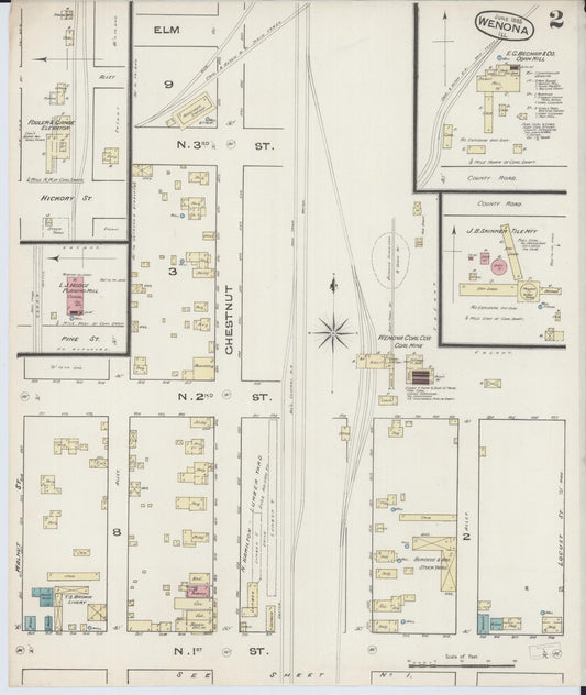 Sanborn Fire Insurance Map from Wenona, Marshall County, Illinois (1885), Sheet #0002 - Historic Sanborn Fire Insurance Map Print, vintage old map wall art, antique decor, genealogy gift, Illinois Illinois map