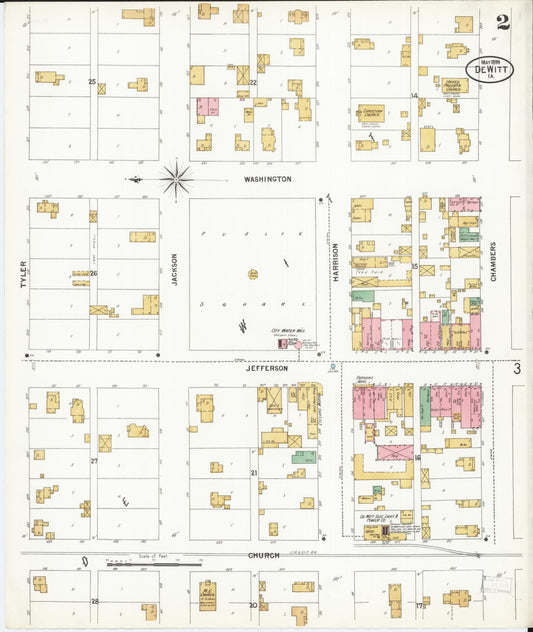 Sanborn Fire Insurance Map from De Witt, Clinton County, Iowa (1899), Sheet #0002 - Historic Sanborn Fire Insurance Map Print, vintage old map wall art