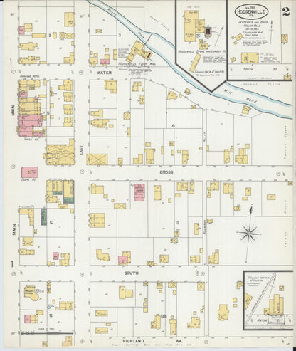 Sanborn Fire Insurance Map from Hodgenville, Larue County, Kentucky (1901), Sheet #0002 - Complete Map Set gallery image, historic Sanborn map, vintage wall art, Kentucky Kentucky