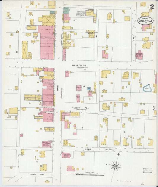 Sanborn Fire Insurance Map from Greenville, Muhlenberg County, Kentucky (1903), Sheet #0002 - Historic Sanborn Fire Insurance Map Print, vintage old map wall art, antique decor, genealogy gift, Kentucky Kentucky map