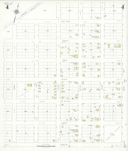 Sanborn Fire Insurance Map from Runge, Karnes County, Texas (1934), Sheet #0004 - Complete Map Set gallery image, historic Sanborn map, vintage wall art, Texas Texas