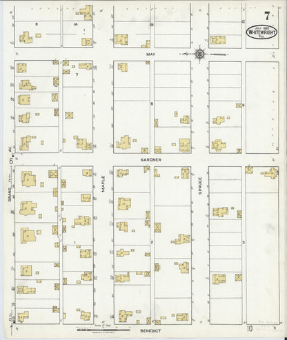 Sanborn Fire Insurance Map from Whitewright, Grayson County, Texas (1920), Sheet #0007 - Complete Map Set gallery image, historic Sanborn map, vintage wall art, Texas Texas