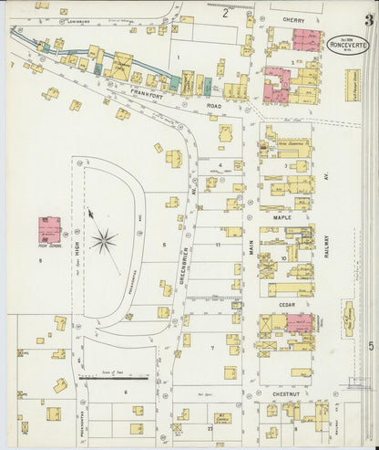 Sanborn Fire Insurance Map from Ronceverte, Greenbrier County, West Virginia (1898), Sheet #0003 - Complete Map Set gallery image, historic Sanborn map, vintage wall art, West Virginia West Virginia