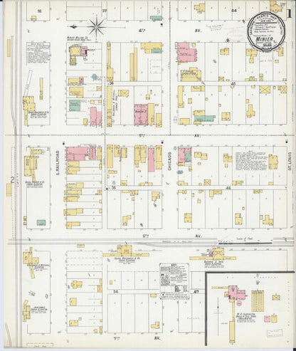Sanborn Fire Insurance Map from Minier, Tazewell County, Illinois (1899), Sheet #0001 - Complete Map Set gallery image, historic Sanborn map, vintage wall art, Illinois Illinois