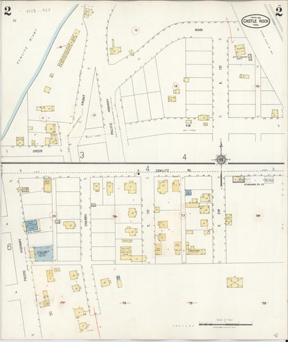 Sanborn Fire Insurance Map from Castle Rock, Cowlitz County, Washington (1931), Sheet #0002 - Complete Map Set gallery image, historic Sanborn map, vintage wall art, Washington Washington