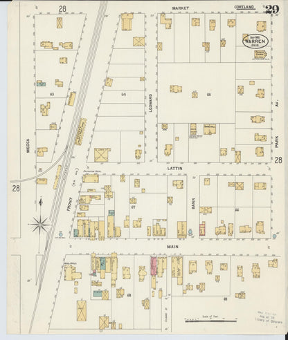 Sanborn Fire Insurance Map from Warren, Trumbull County, Ohio (1902), Sheet #0029 - Complete Map Set gallery image, historic Sanborn map, vintage wall art, Ohio Ohio