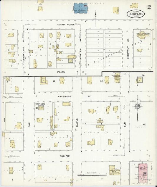 Sanborn Fire Insurance Map from Elbow Lake, Grant County, Minnesota (1909), Sheet #0002 - Historic Sanborn Fire Insurance Map Print, vintage old map wall art, antique decor, genealogy gift, Minnesota Minnesota map
