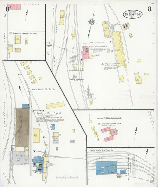 Sanborn Fire Insurance Map from Sainte Genevieve, Saint Genevieve County, Missouri (1929), Sheet #0008 - Historic Sanborn Fire Insurance Map Print, vintage old map wall art, antique decor, genealogy gift, Missouri Missouri map