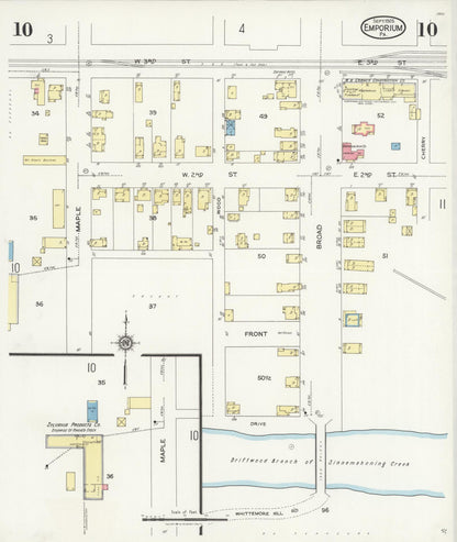 Sanborn Fire Insurance Map from Emporium, Cameron County, Pennsylvania (1925), Sheet #0010 - Complete Map Set gallery image, historic Sanborn map, vintage wall art, Pennsylvania Pennsylvania