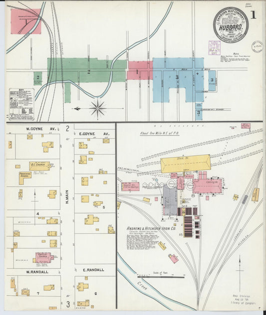 Sanborn Fire Insurance Map from Hubbard, Trumbull County, Ohio (1902), Sheet #0001 - Historic Sanborn Fire Insurance Map Print, vintage old map wall art, antique decor, genealogy gift, Ohio Ohio map