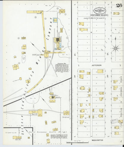 Sanborn Fire Insurance Map from Red Jacket, Houghton County, Michigan (1900), Sheet #0026 - Complete Map Set gallery image, historic Sanborn map, vintage wall art, Michigan Michigan
