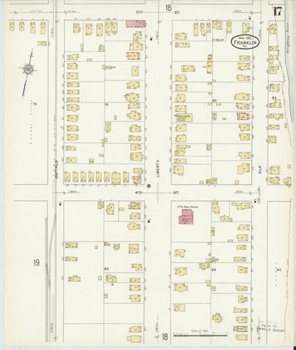 Sanborn Fire Insurance Map from Franklin, Venango County, Pennsylvania (1912), Sheet #0017 - Complete Map Set gallery image, historic Sanborn map, vintage wall art, Pennsylvania Pennsylvania