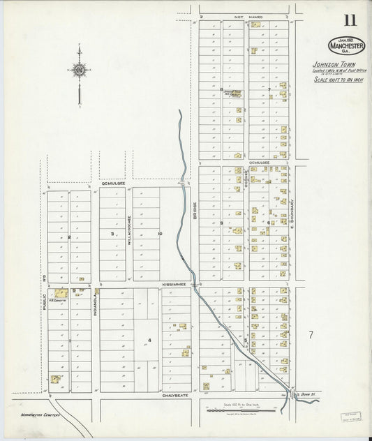 Sanborn Fire Insurance Map from Manchester, Meriweather County, Georgia. (1921), Sheet 11 – Historic Sanborn Fire Insurance Map Print