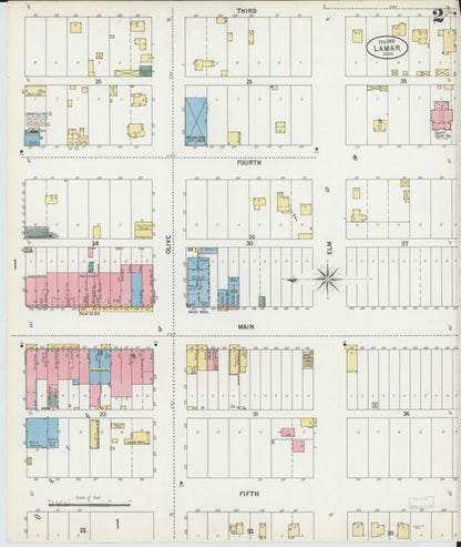 Sanborn Fire Insurance Map from Lamar, Prowers County, Colorado (1900), Sheet #0002 - Complete Map Set gallery image, historic Sanborn map, vintage wall art, Colorado Colorado