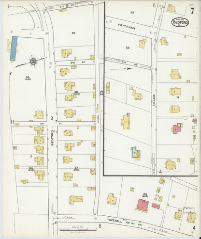 Sanborn Fire Insurance Map from Bedford, Independent Cities, Virginia (1921), Sheet #0007 - Complete Map Set gallery image, historic Sanborn map, vintage wall art, Virginia Virginia