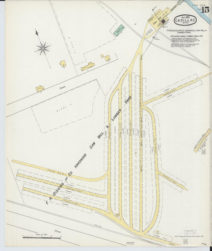 Sanborn Fire Insurance Map from Cadillac, Wexford County, Michigan (1895), Sheet #0015 - Complete Map Set gallery image, historic Sanborn map, vintage wall art, Michigan Michigan