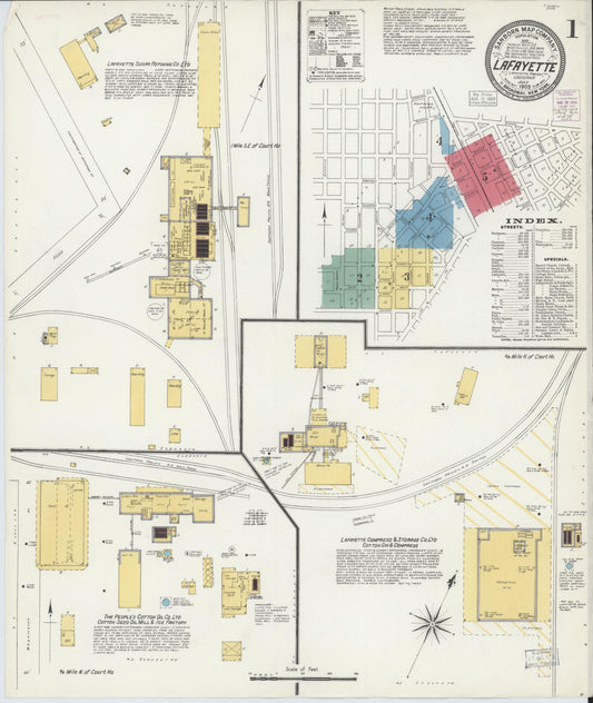 Sanborn Fire Insurance Map from Lafayette, Lafayette Parish, Louisiana (1903), Sheet #0001 - Complete Map Set gallery image, historic Sanborn map, vintage wall art, Louisiana Louisiana