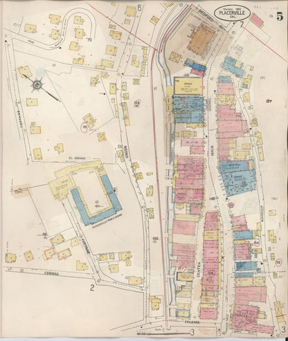 Sanborn Fire Insurance Map from Placerville, El Dorado County, California (1940), Sheet #0005 - Complete Map Set gallery image, historic Sanborn map, vintage wall art, California California