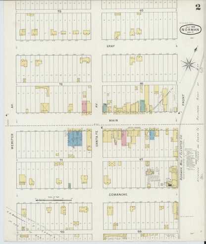 Sanborn Fire Insurance Map from Norman, Cleveland County, Oklahoma (1894), Sheet #0002 - Complete Map Set gallery image, historic Sanborn map, vintage wall art, Oklahoma Oklahoma